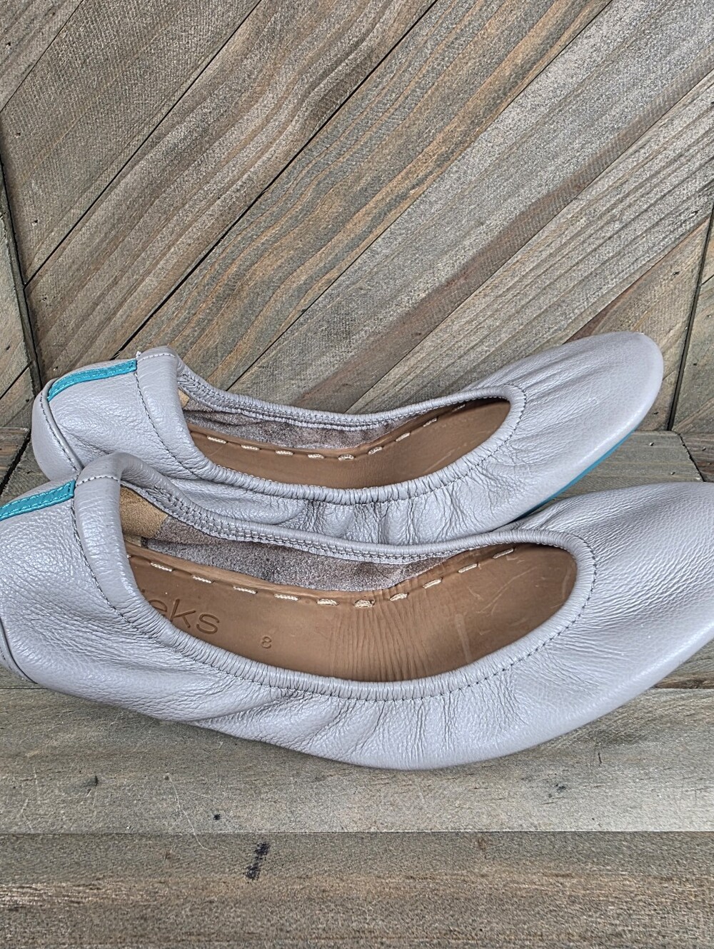Tieks by Gavrieli Ballet Flats Womens Size 8 Cool Grey Leather Foldable